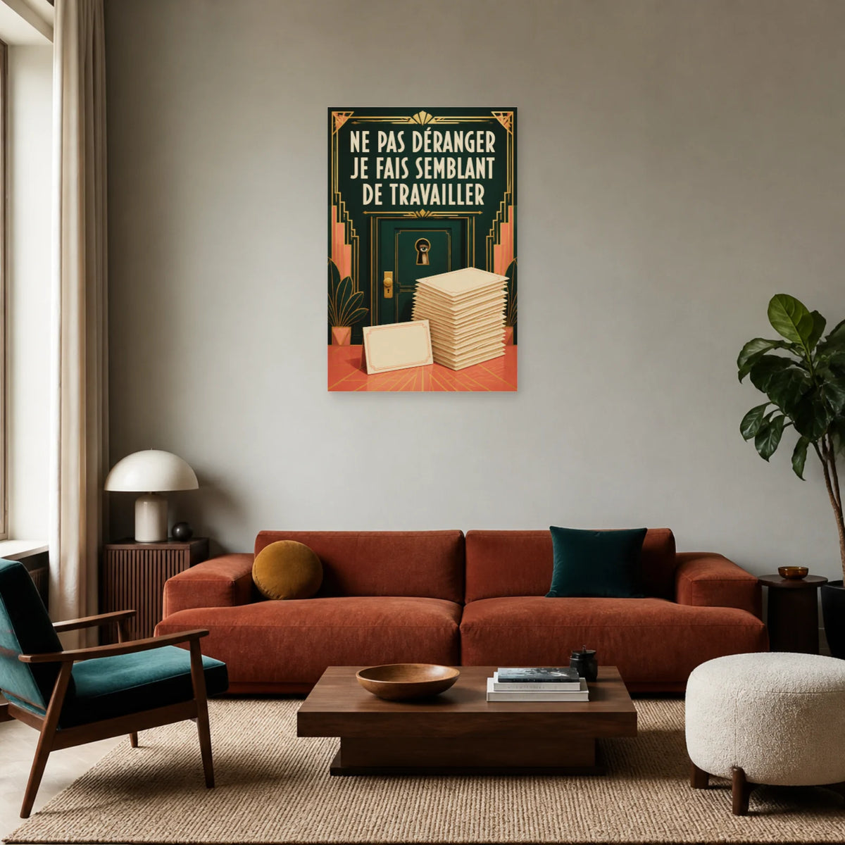Affiche Ne pas déranger – Je fais semblant de travailler dans un salon - Art Virtuoso
