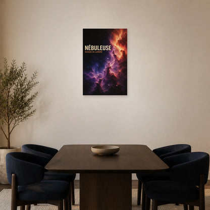 Affiche Nébuleuse – Nuages de Lumière dans une salle à manger - Art Virtuoso