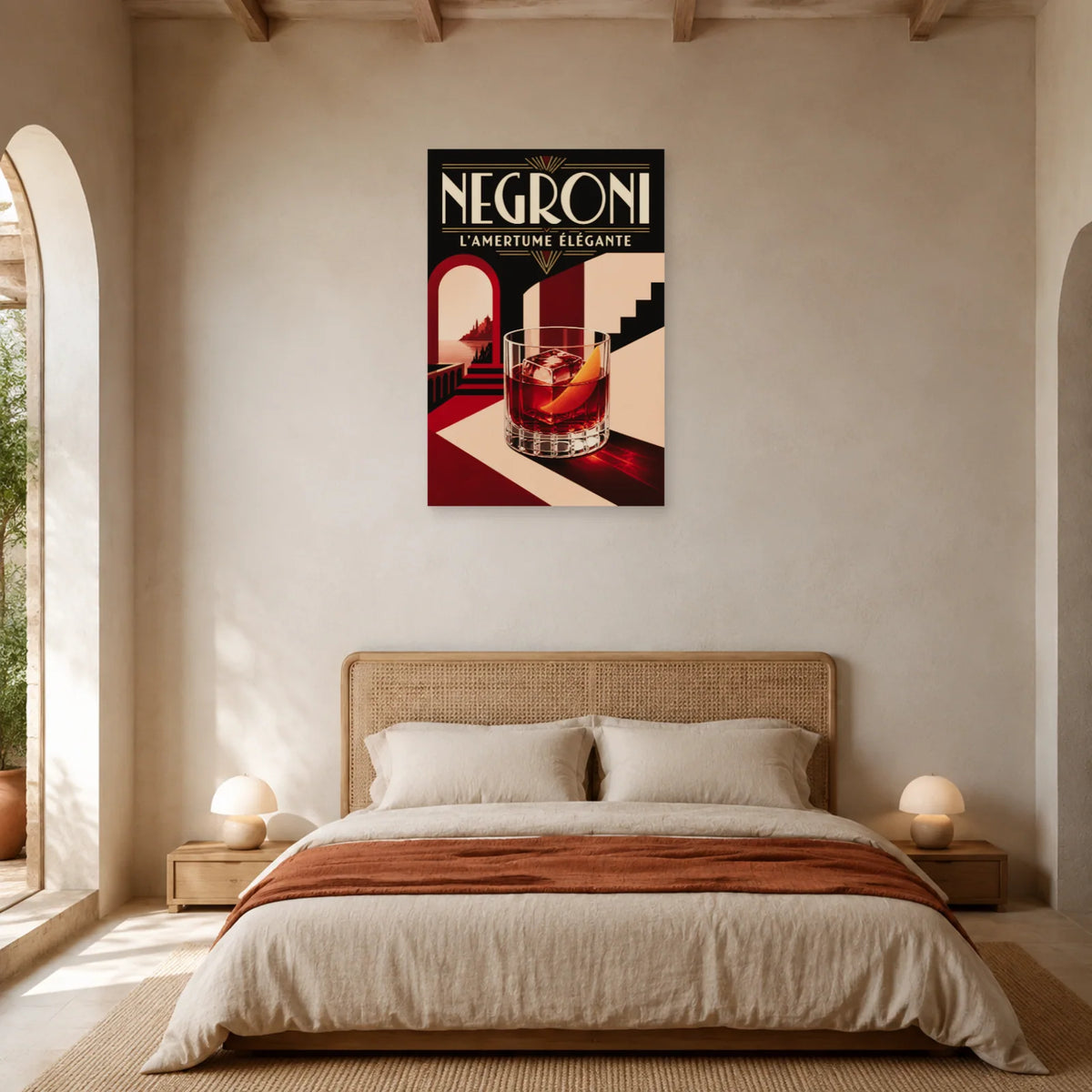 Affiche Negroni, l'amertume élégante dans une chambre - Art Virtuoso