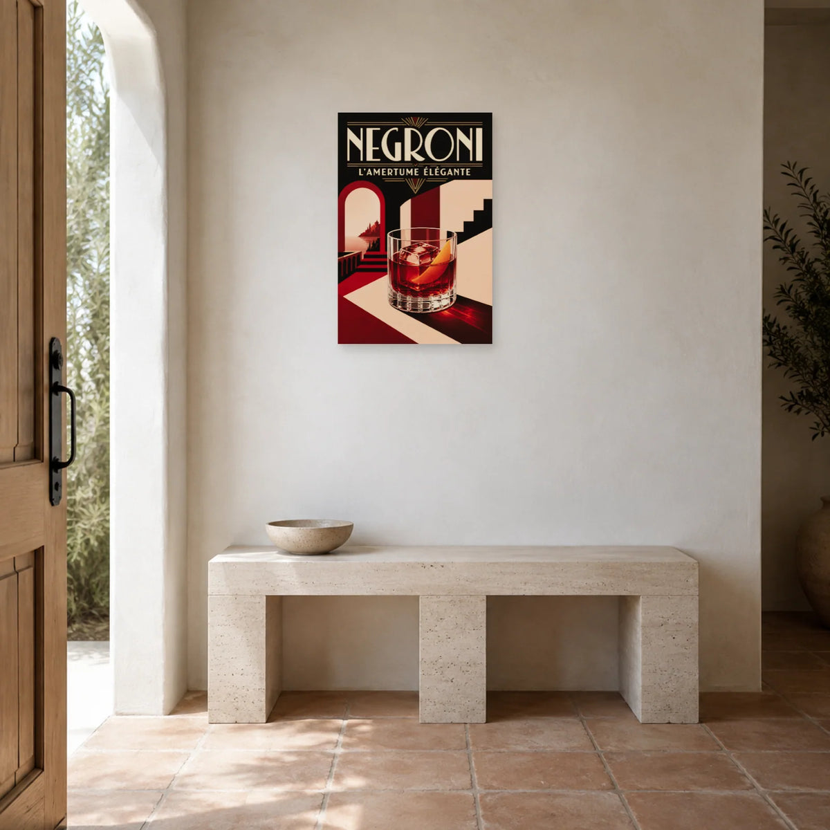 Affiche Negroni, l'amertume élégante dans une entrée ou un couloir - Art Virtuoso