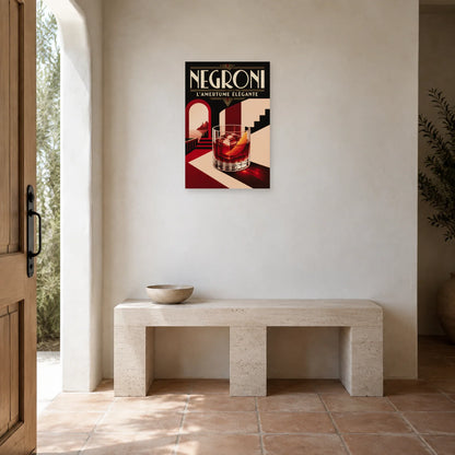 Affiche Negroni, l'amertume élégante dans une entrée ou un couloir - Art Virtuoso