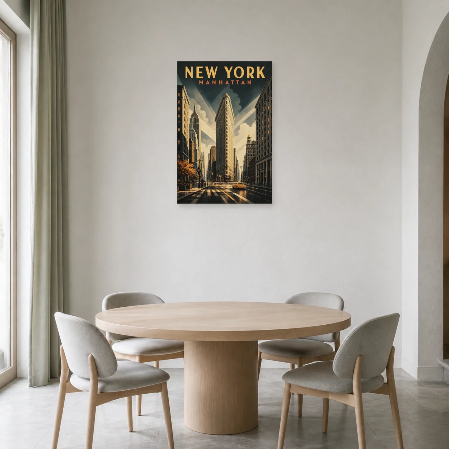Affiche New York – Manhattan dans une salle à manger - Art Virtuoso