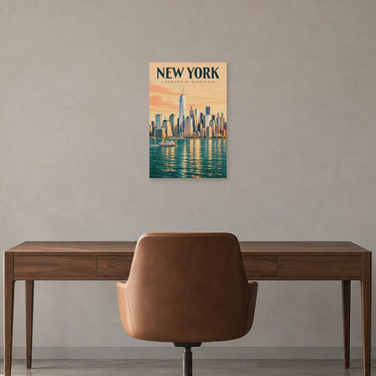 Affiche New York skyline sur la baie dans un bureau - Art Virtuoso