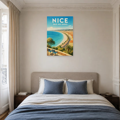Affiche Nice – Baie des Anges dans une chambre - Art Virtuoso