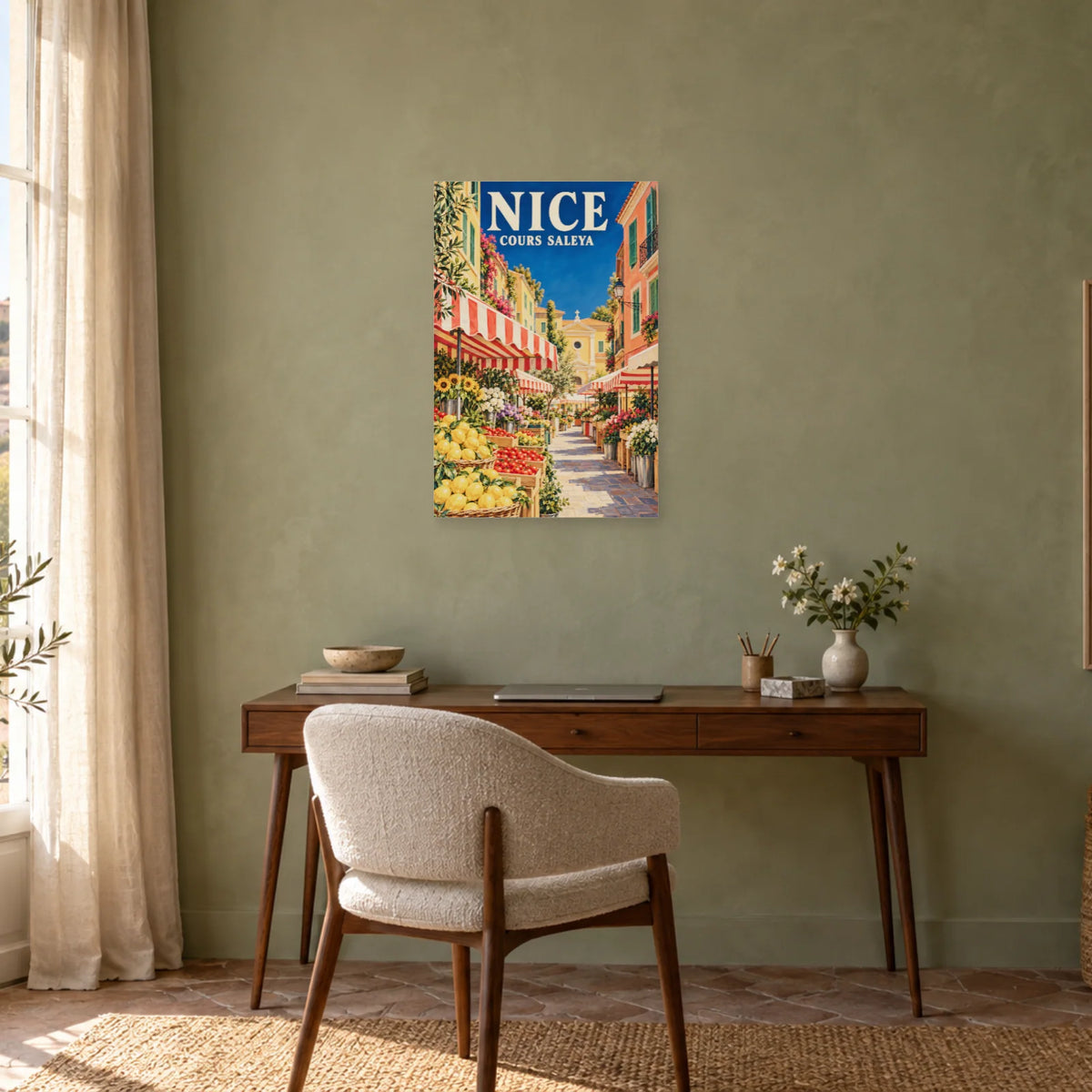 Affiche Nice - Le marché du Cours Saleya dans un bureau - Art Virtuoso