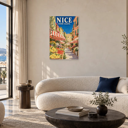 Affiche Nice - Le marché du Cours Saleya dans un salon - Art Virtuoso