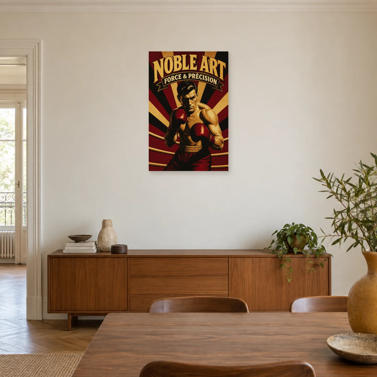 Affiche Noble Art – Force & Précision dans une salle à manger - Art Virtuoso