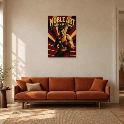 Affiche Noble Art – Force & Précision dans un salon - Art Virtuoso