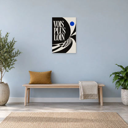 Affiche noir et blanc moderne – Vois plus loin dans une entrée ou un couloir - Art Virtuoso