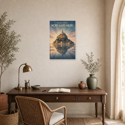 Affiche Normandie – Mont-Saint-Michel dans un bureau - Art Virtuoso