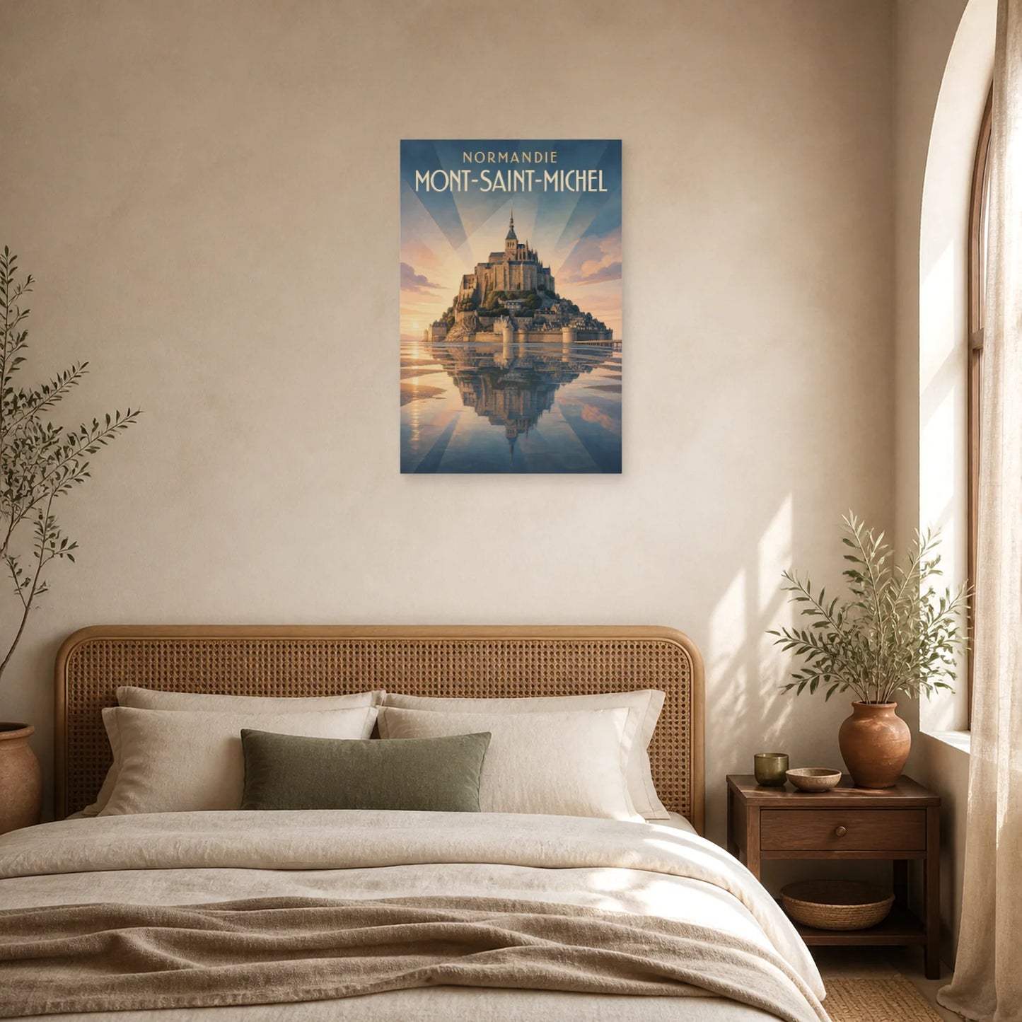 Affiche Normandie – Mont-Saint-Michel dans une chambre - Art Virtuoso