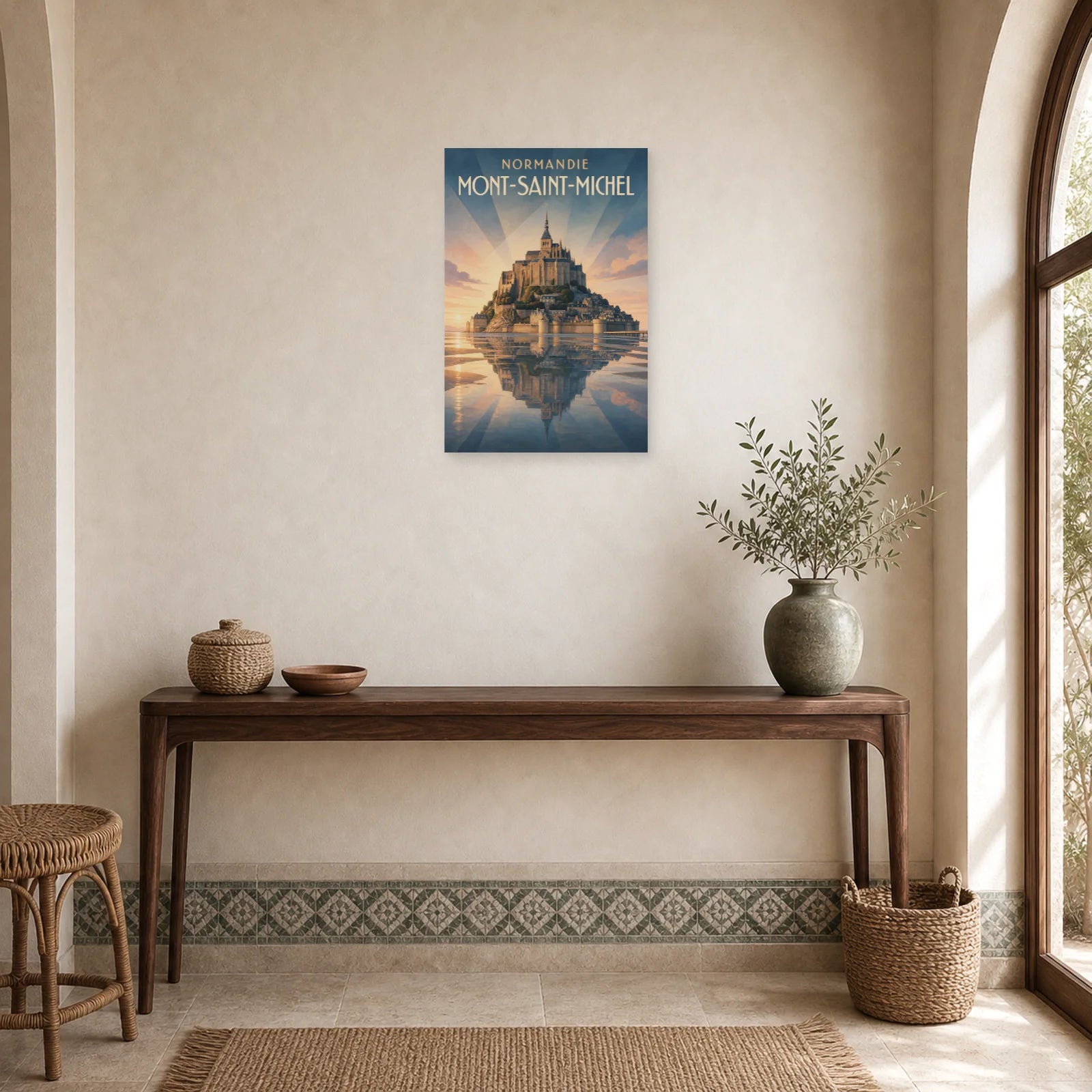 Affiche Normandie – Mont-Saint-Michel dans une entrée ou un couloir - Art Virtuoso