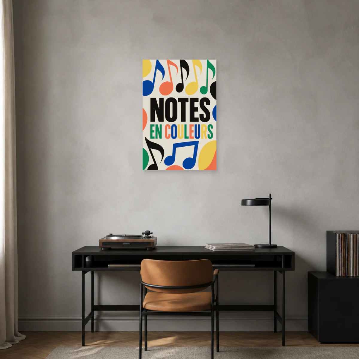 Affiche Notes de musique - En couleurs dans un bureau - Art Virtuoso