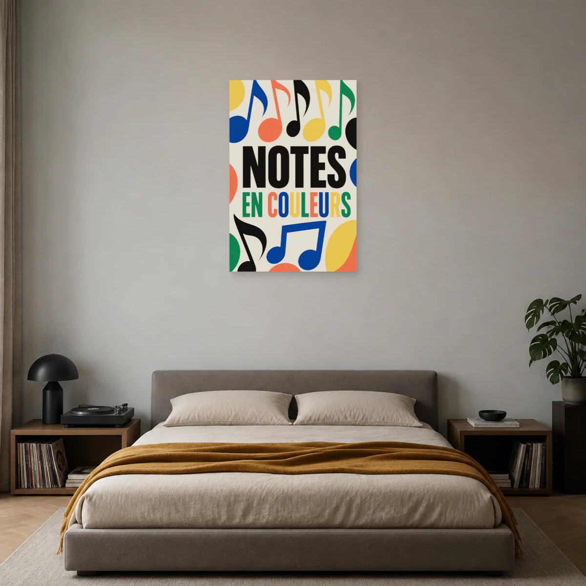 Affiche Notes de musique - En couleurs dans une chambre - Art Virtuoso