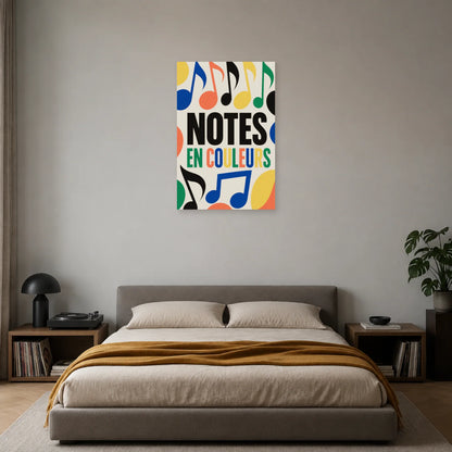 Affiche Notes de musique - En couleurs dans une chambre - Art Virtuoso