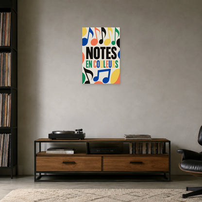 Affiche Notes de musique - En couleurs dans une entrée ou un couloir - Art Virtuoso