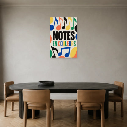 Affiche Notes de musique - En couleurs dans une salle à manger - Art Virtuoso