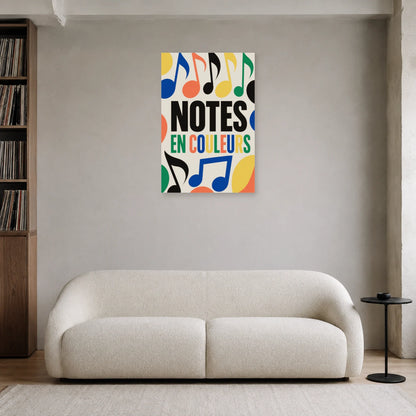 Affiche Notes de musique - En couleurs dans un salon - Art Virtuoso