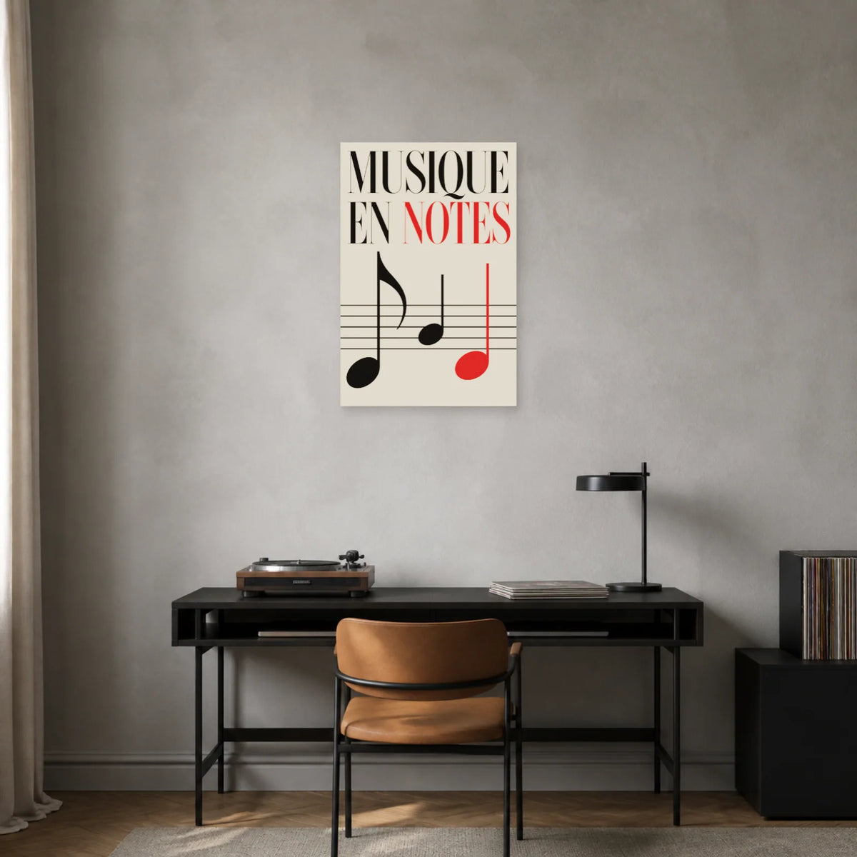 Affiche Musique - En notes dans un bureau - Art Virtuoso