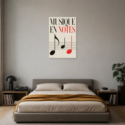Affiche Musique - En notes dans une chambre - Art Virtuoso