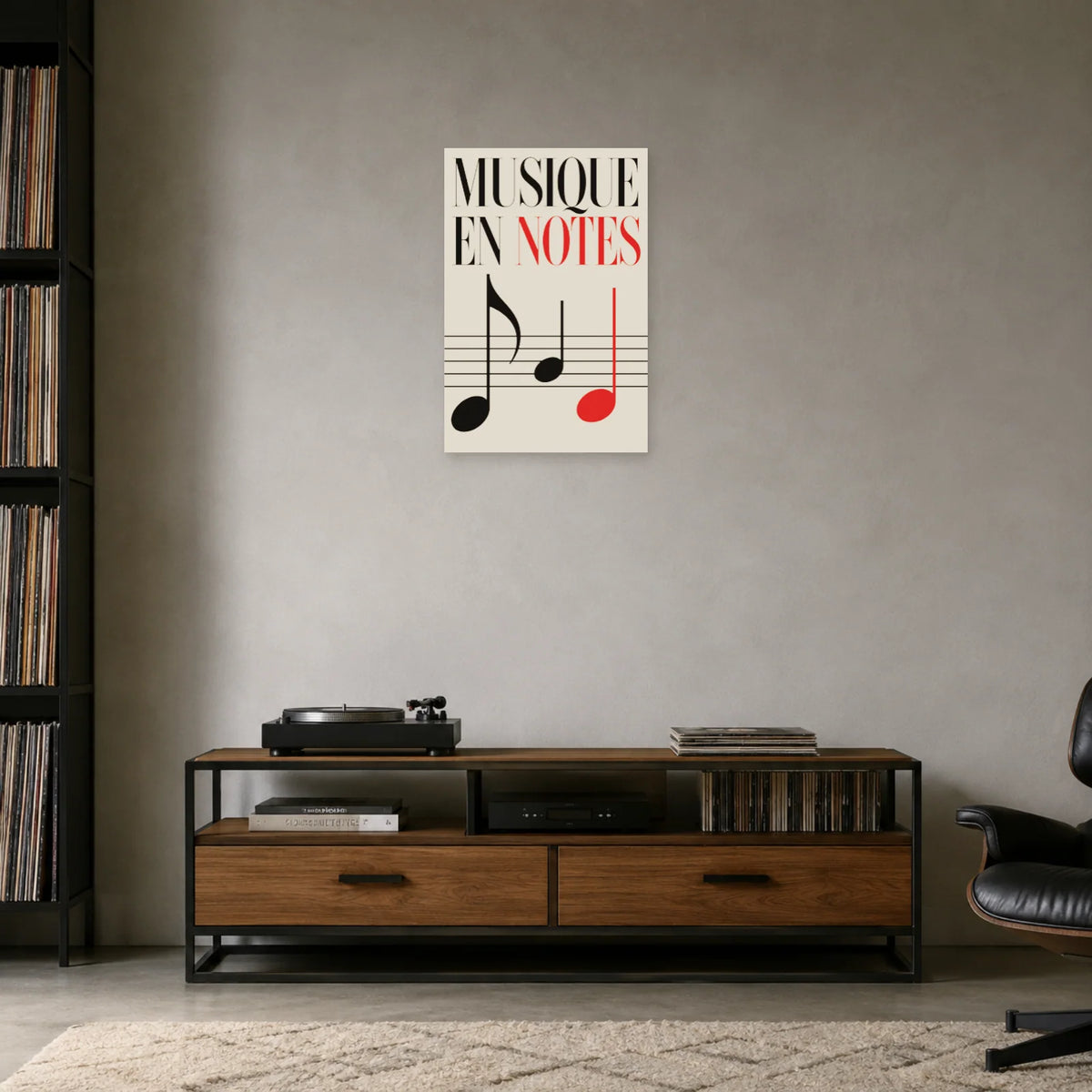 Affiche Musique - En notes dans une entrée ou un couloir - Art Virtuoso