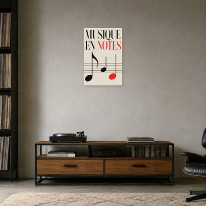 Affiche Musique - En notes dans une entrée ou un couloir - Art Virtuoso