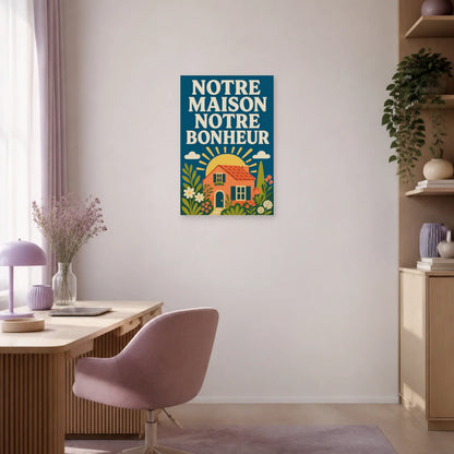 Affiche Notre maison notre bonheur – Jardin solaire dans un bureau - Art Virtuoso