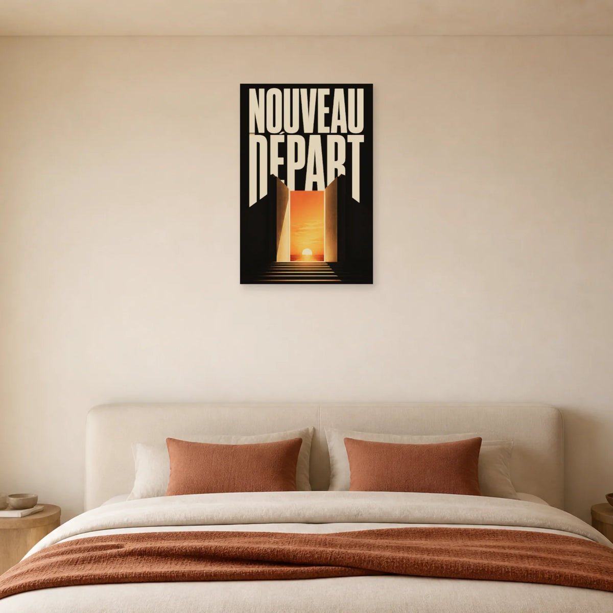 Affiche Nouveau départ – Porte vers l’avenir dans une chambre - Art Virtuoso