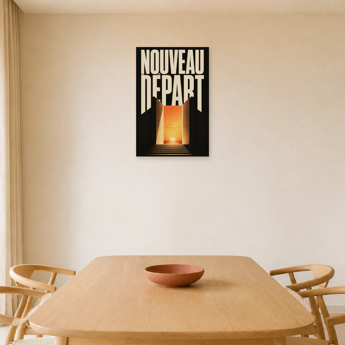 Affiche Nouveau départ – Porte vers l’avenir dans une salle à manger - Art Virtuoso