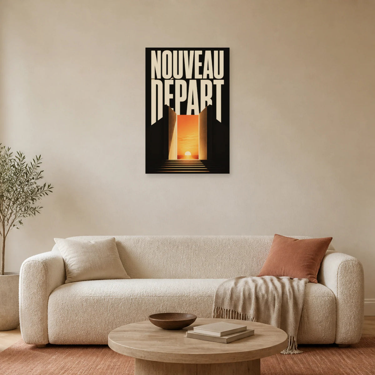 Affiche Nouveau départ – Porte vers l’avenir dans un salon - Art Virtuoso