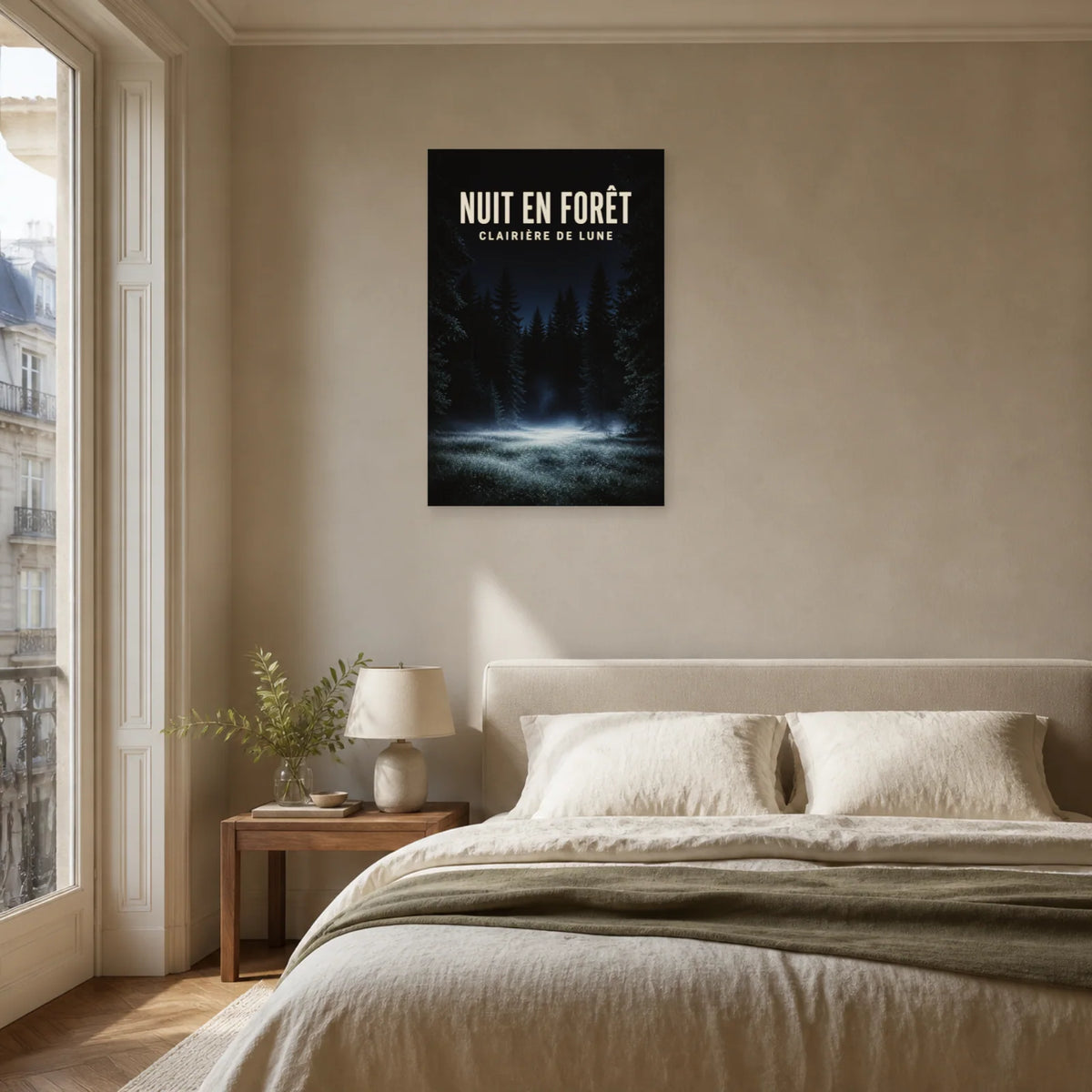 Affiche Nuit en forêt – Clairière de lune dans une chambre - Art Virtuoso