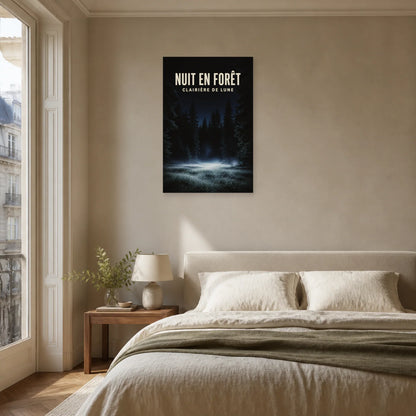 Affiche Nuit en forêt – Clairière de lune dans une chambre - Art Virtuoso