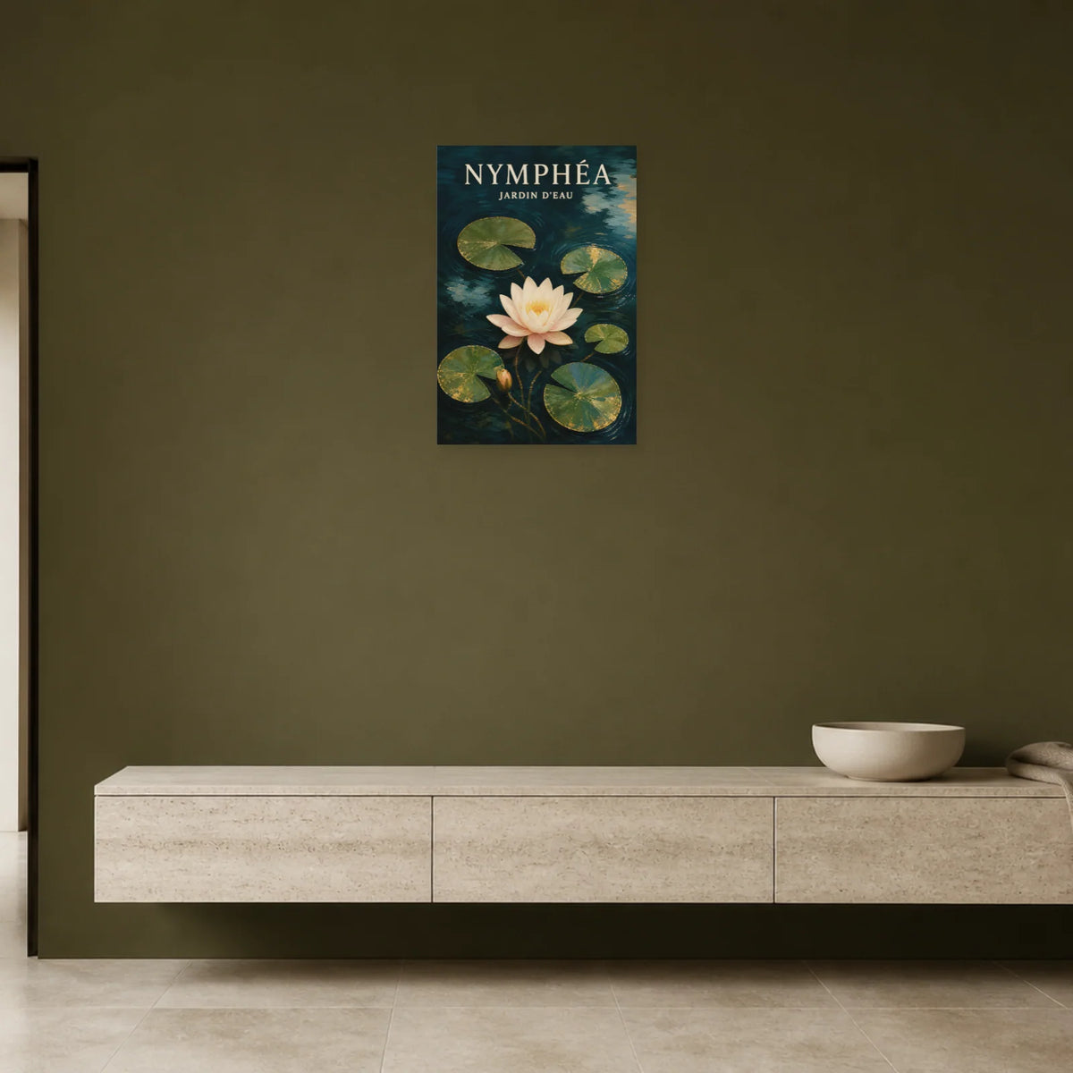 Affiche Nymphéa – Jardin d’Eau dans une entrée ou un couloir - Art Virtuoso