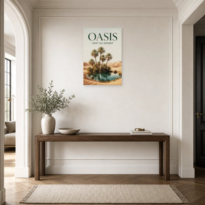 Affiche Oasis - Vert au désert dans une entrée ou un couloir - Art Virtuoso