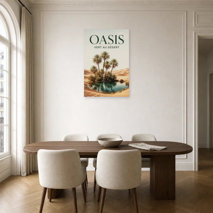 Affiche Oasis - Vert au désert dans une salle à manger - Art Virtuoso