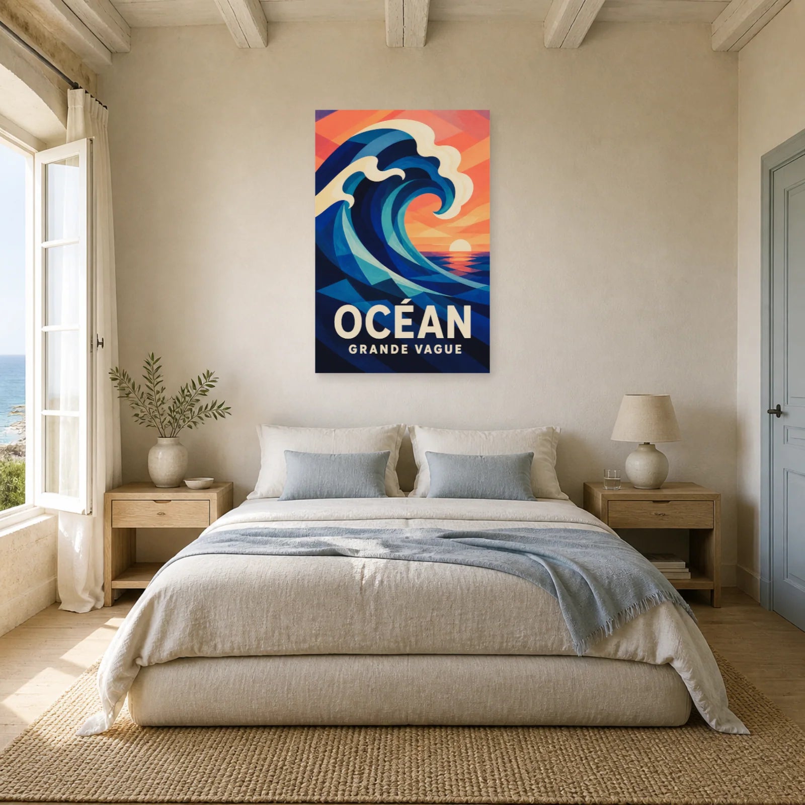 Affiche Océan – Grande Vague dans une chambre - Art Virtuoso
