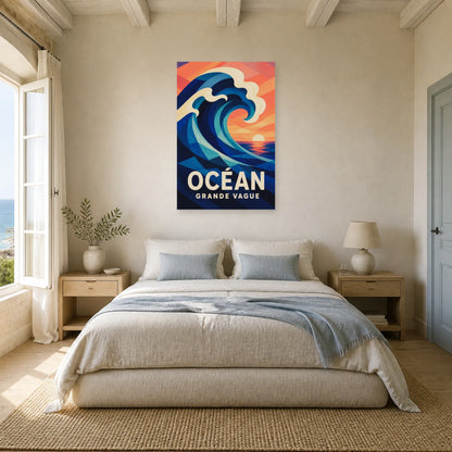 Affiche Océan – Grande Vague dans une chambre - Art Virtuoso