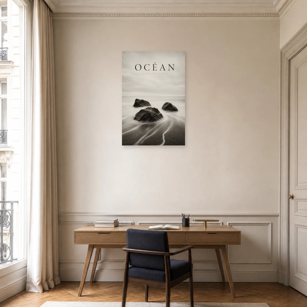 Affiche Océan – Temps Suspendu dans un bureau - Art Virtuoso