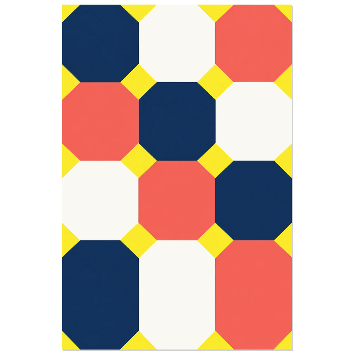 Affiche Octogones - Contrepoints, illustration géométrique / pavage décoratif verticale, format 60 × 90 cm