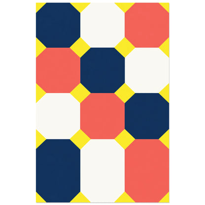 Affiche Octogones - Contrepoints, illustration géométrique / pavage décoratif verticale, format 60 × 90 cm