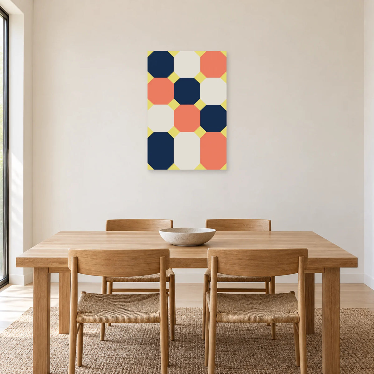 Affiche Octogones - Contrepoints dans une salle à manger - Art Virtuoso