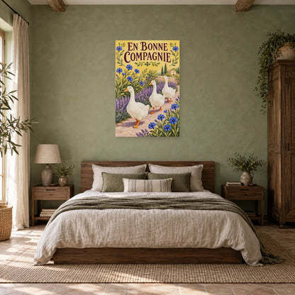 Affiche Oies - En bonne compagnie dans une chambre - Art Virtuoso