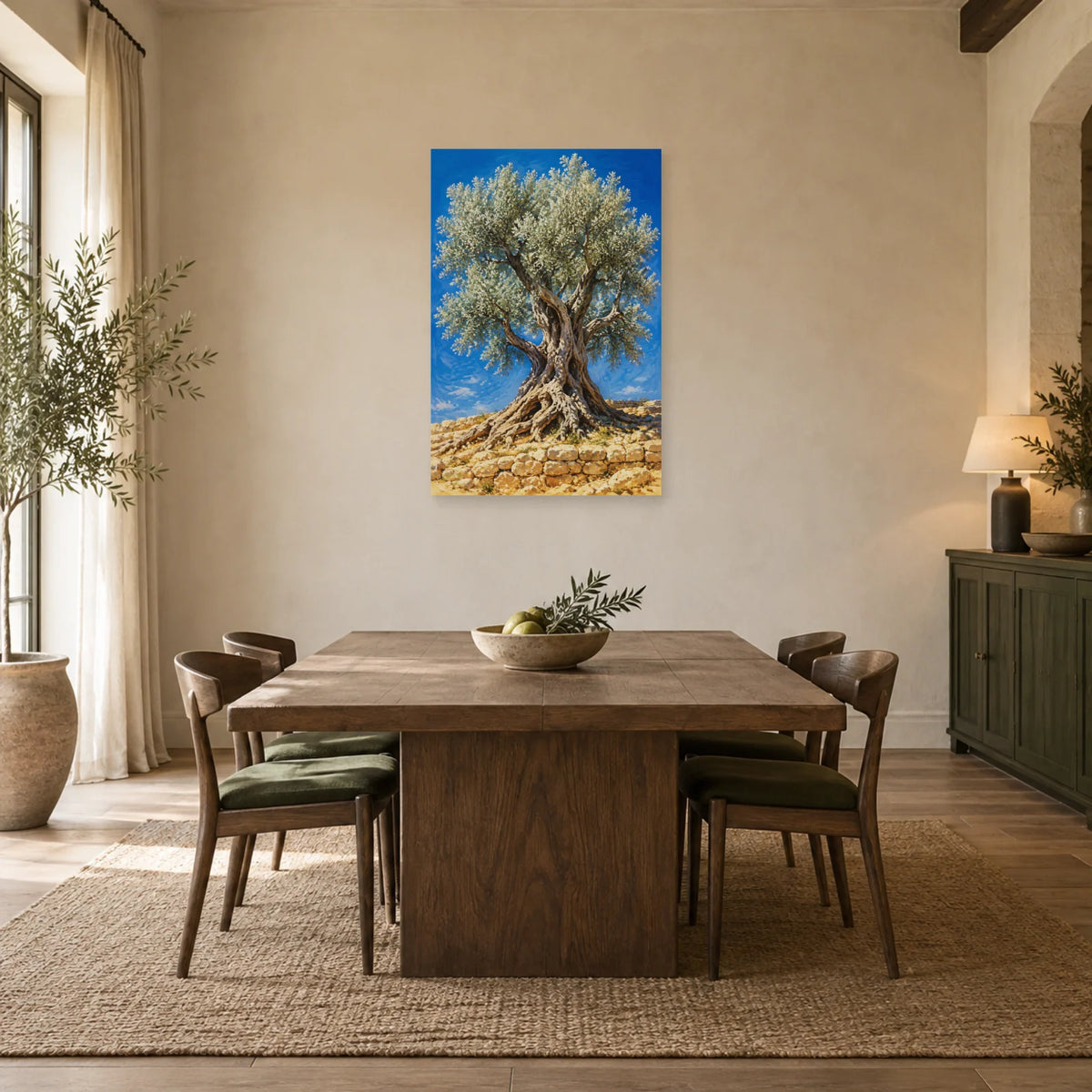 Affiche Olivier ancien – Méditerranée dans une salle à manger - Art Virtuoso