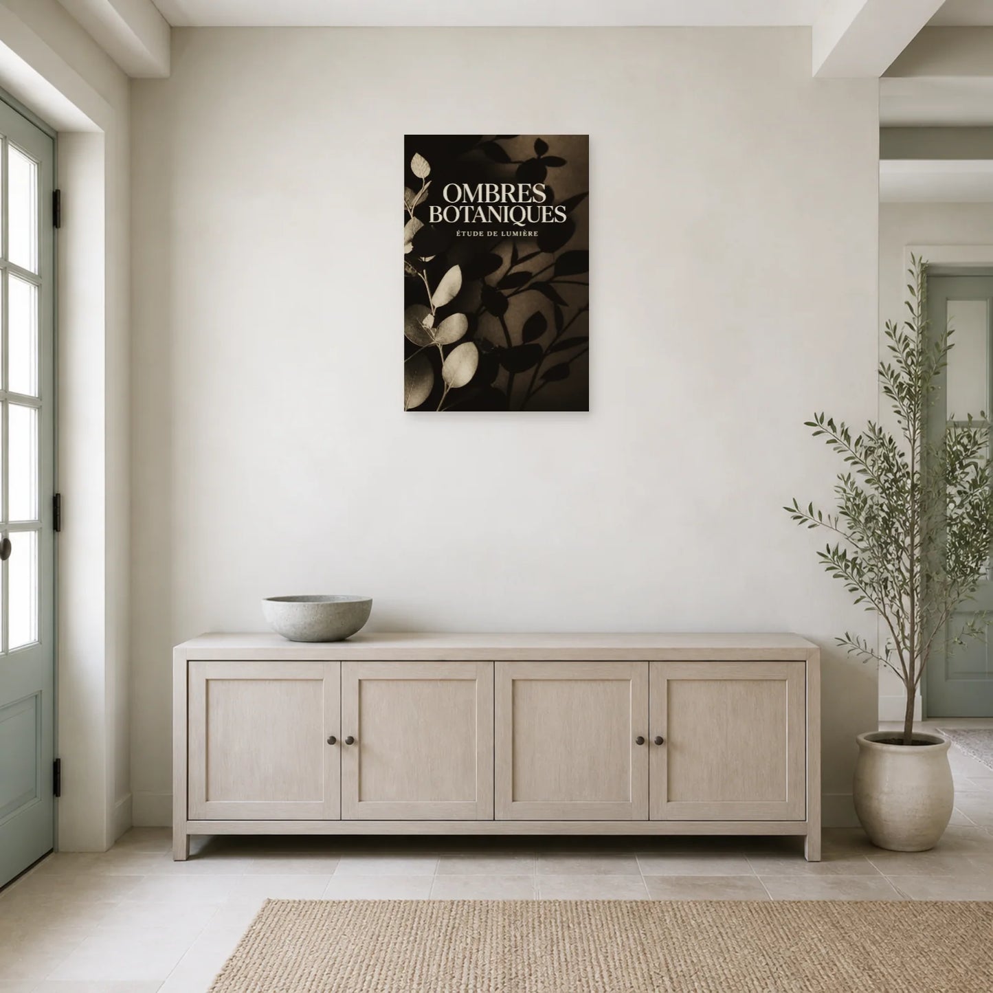 Affiche Ombres Botaniques – Étude de Lumière dans une entrée ou un couloir - Art Virtuoso