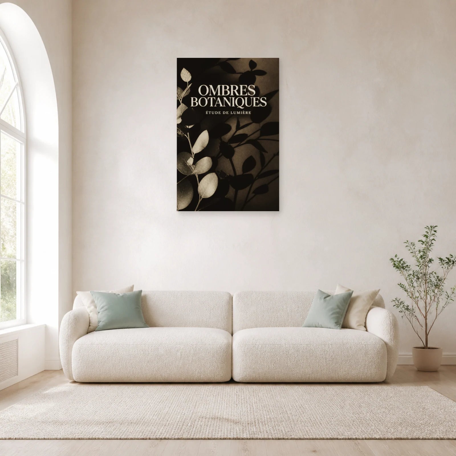 Affiche Ombres Botaniques – Étude de Lumière dans un salon - Art Virtuoso
