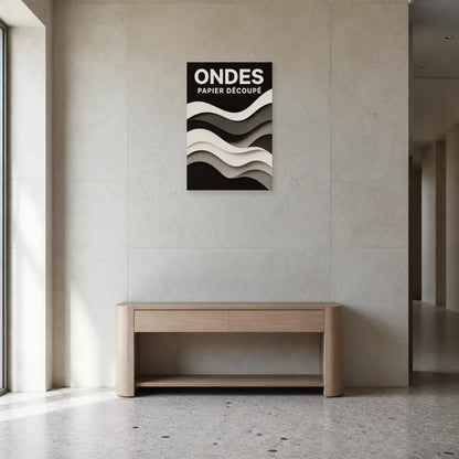 Affiche Ondes – Papier Découpé dans une entrée ou un couloir - Art Virtuoso