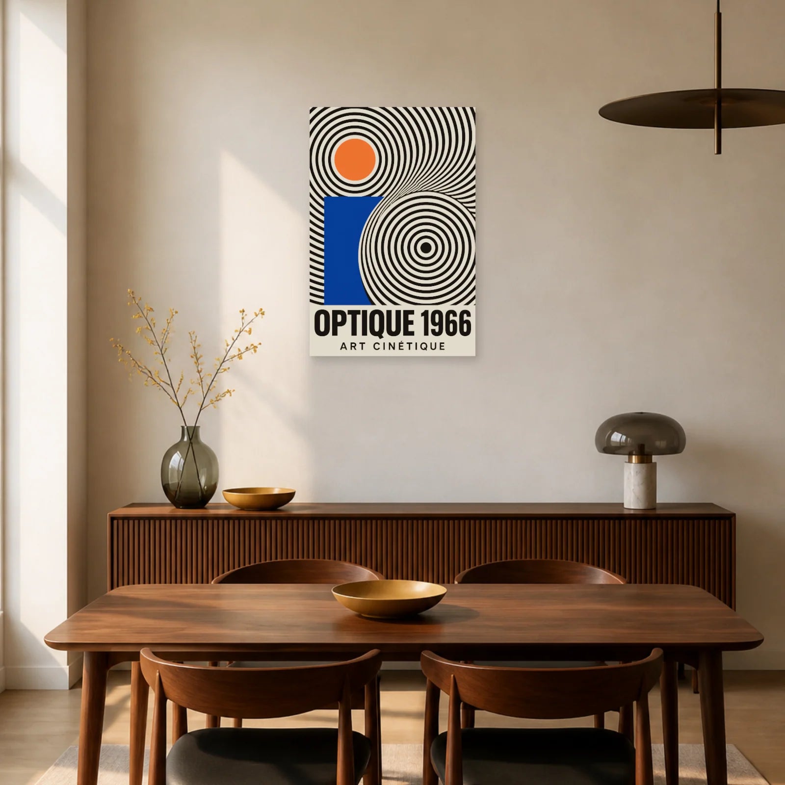 Affiche Optique 1966 – Art Cinétique dans une salle à manger - Art Virtuoso
