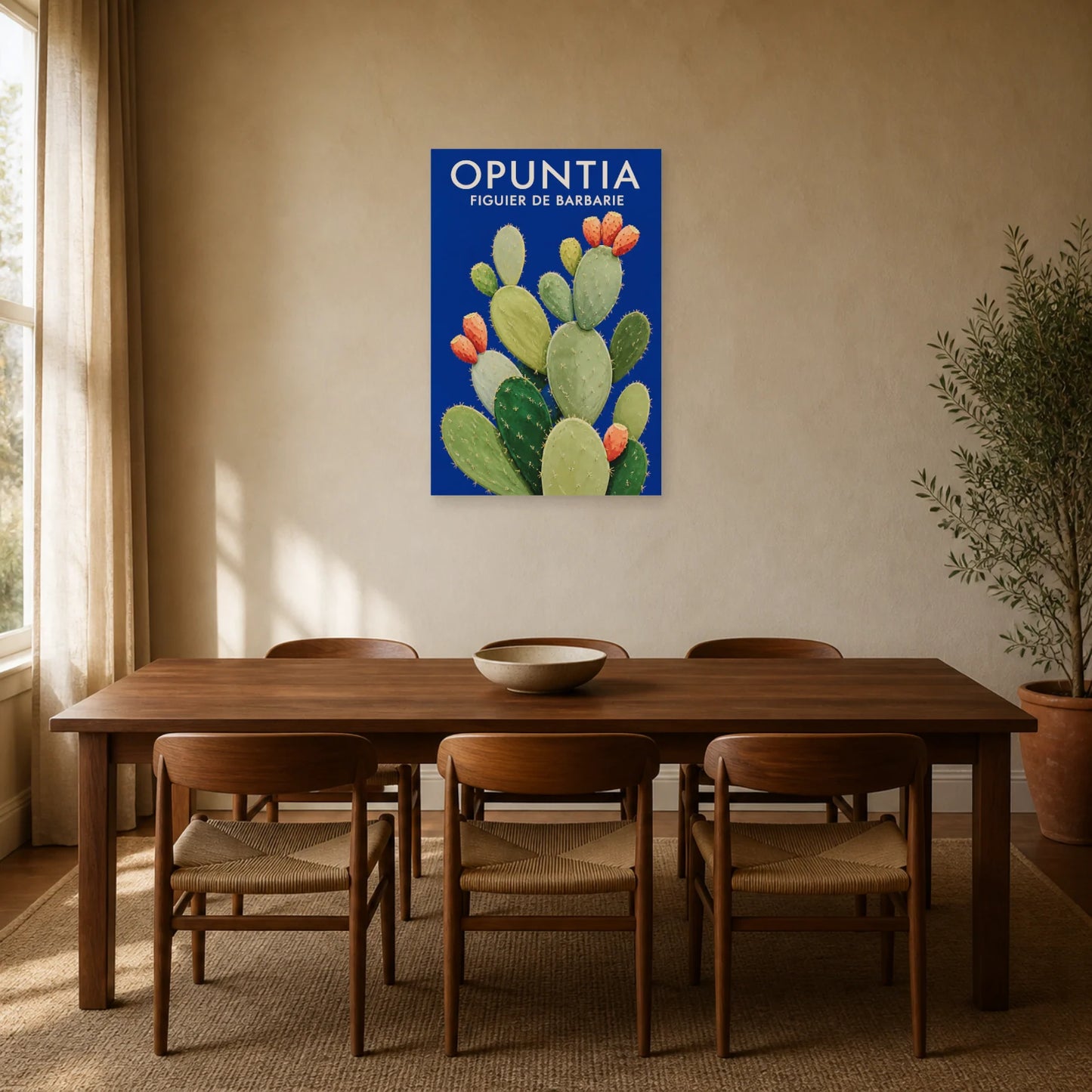 Affiche Opuntia – Figuier de Barbarie dans une salle à manger - Art Virtuoso