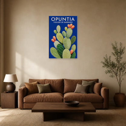 Affiche Opuntia – Figuier de Barbarie dans un salon - Art Virtuoso