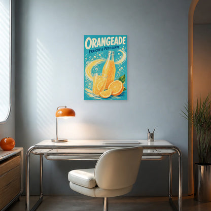 Affiche Orangeade – Fraîche & Pétillante dans un bureau - Art Virtuoso